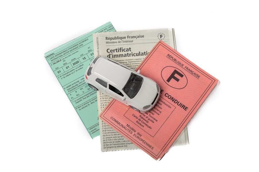Paris, France April 20, 2020 : Mandatory Documents For Driving