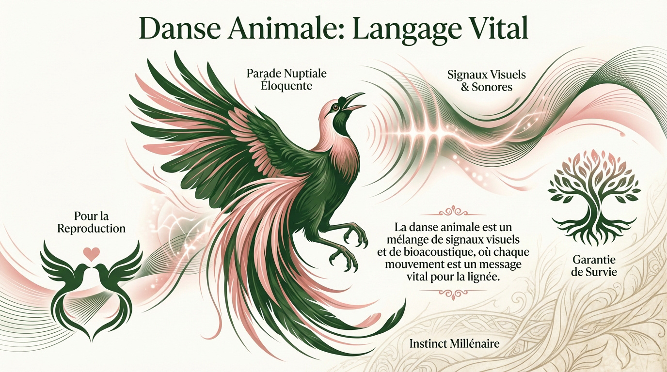 Parade nuptiale animale avec mouvements synchronisés