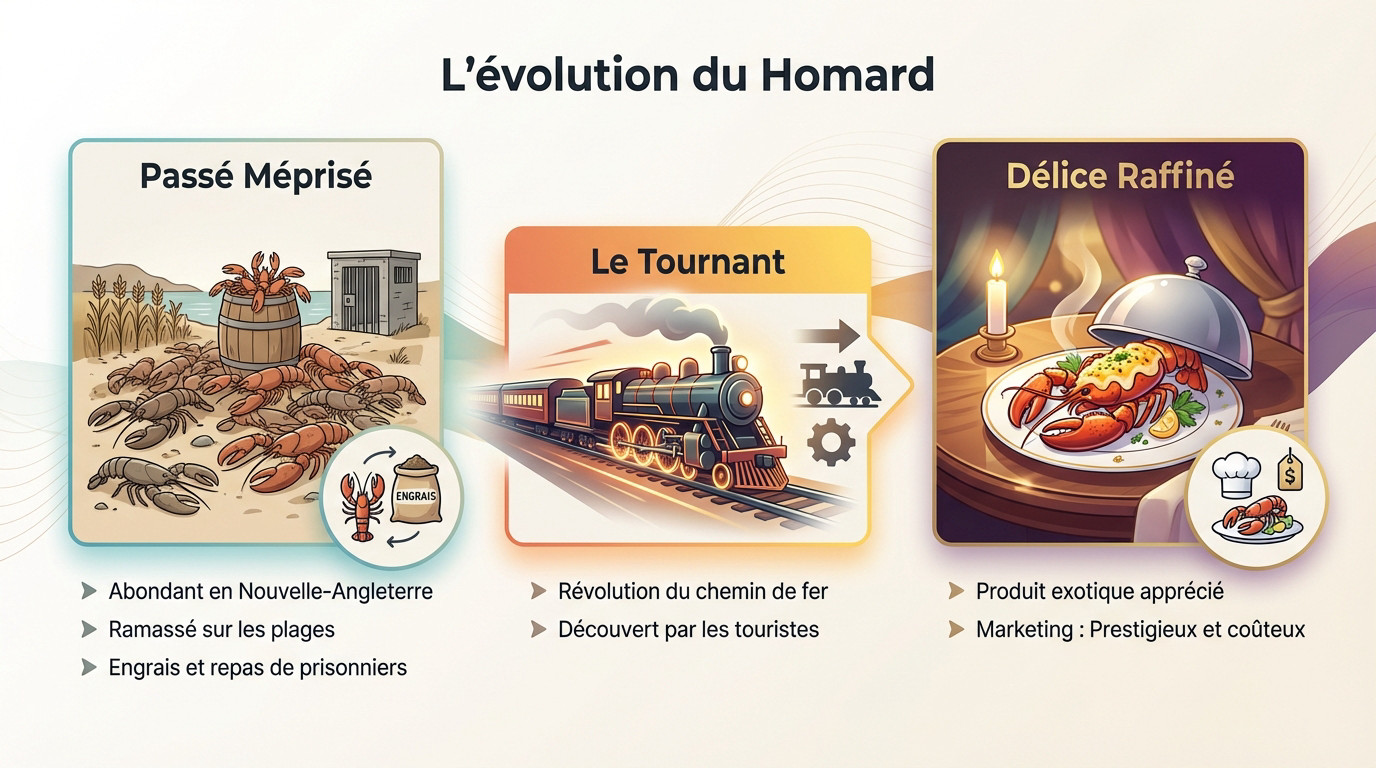Un homard rouge cuit présenté comme un mets gastronomique de luxe