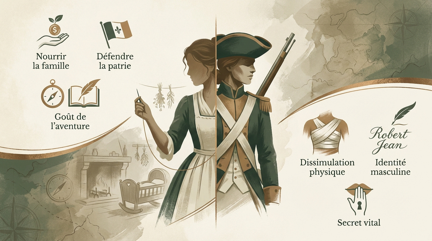 Portrait historique d'une femme soldat déguisée en homme pour intégrer l'armée