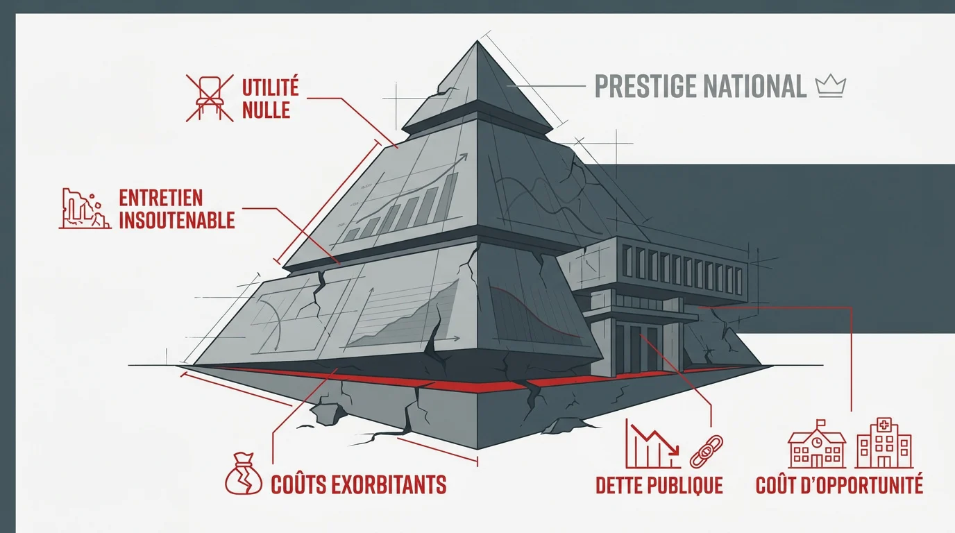 Architecture monumentale illustrant le gigantisme de certains projets publics ruineux