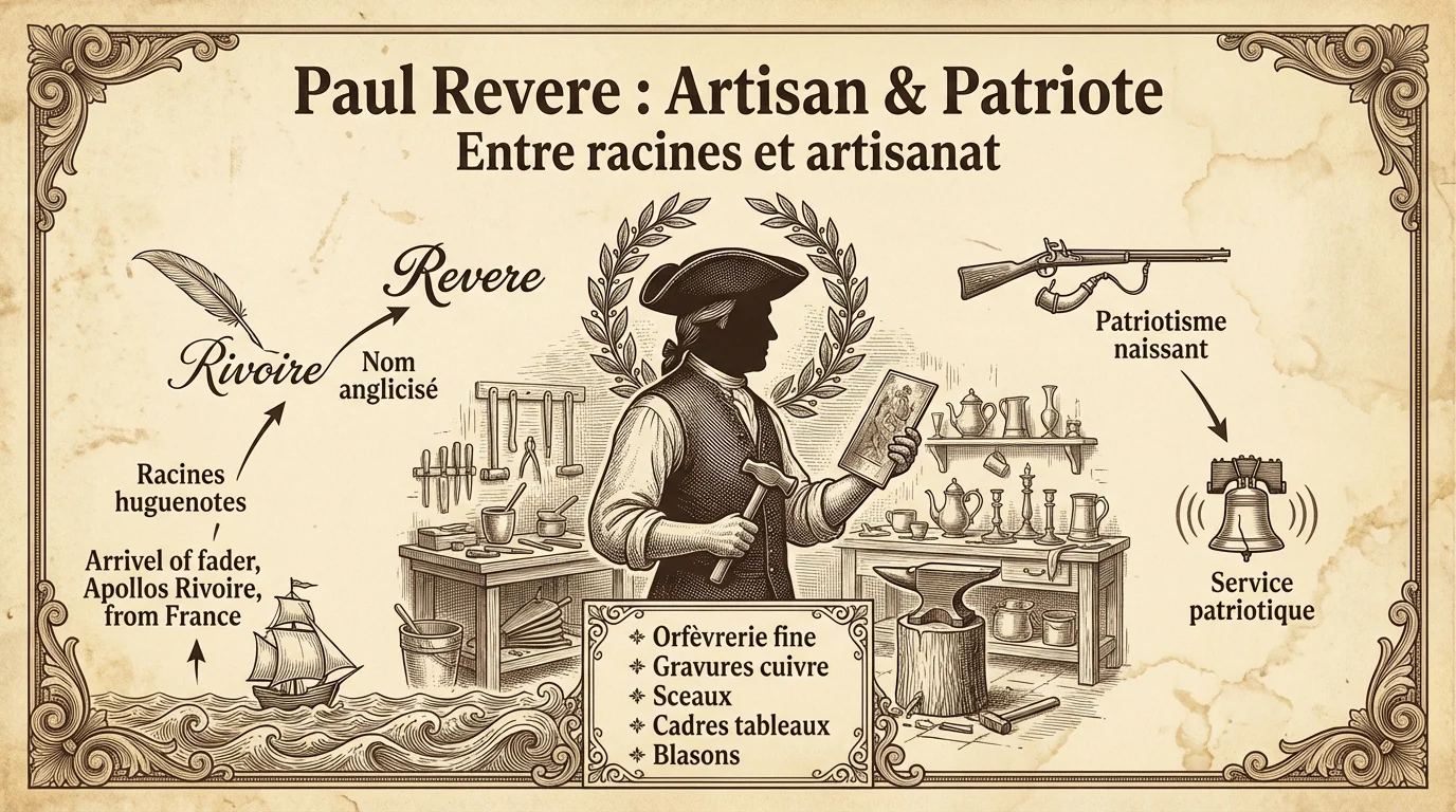 Portrait de Paul Revere, artisan orfèvre et figure de la Révolution américaine