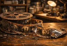 Pellicule nitrate du film Gugusse et l'Automate de Georges Méliès conservée à la Bibliothèque du Congrès