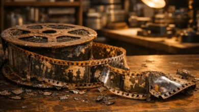 Pellicule nitrate du film Gugusse et l'Automate de Georges Méliès conservée à la Bibliothèque du Congrès