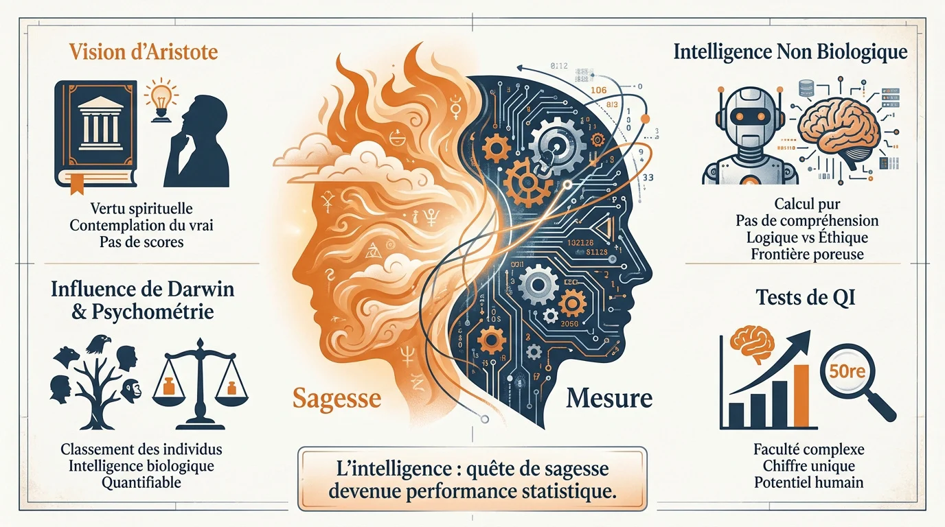 Représentation de l'évolution de l'intelligence humaine vers la mesure statistique